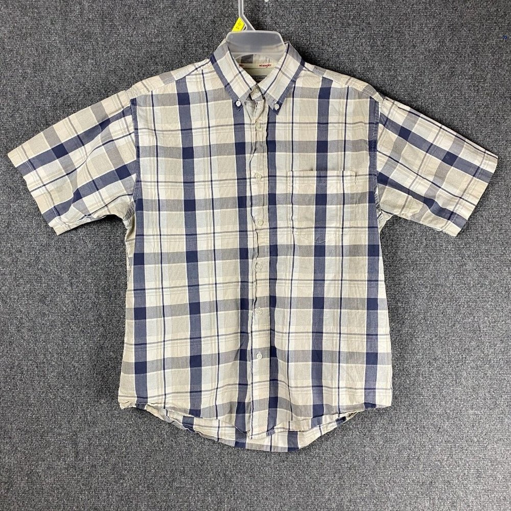 Timber Creek by Wrangler Button Down Shirt Medium Men's Short Sleeve 100% Cotton